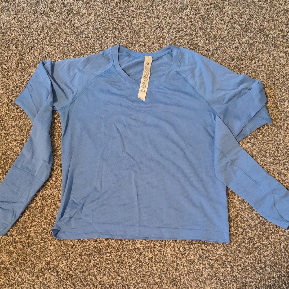 lululemon athletica Sky Blue Long Sleeve Tee